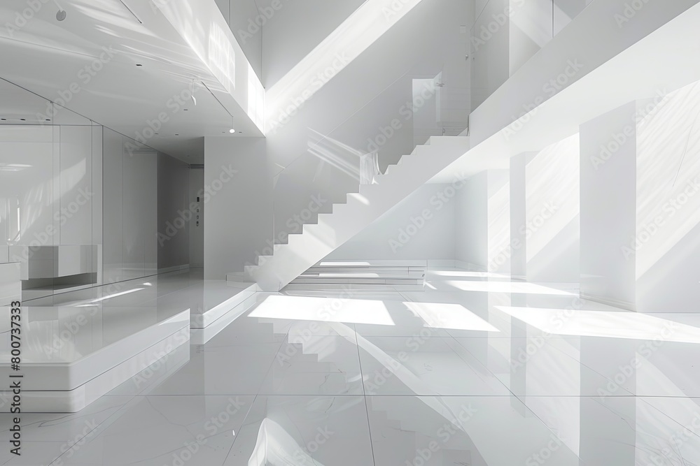White Space Spa: Reflective Floors in a Monochromatic Museum Loft White Space Spa: Reflective Floors in a Monochromatic Museum Loft