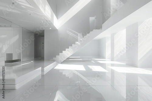 White Space Spa  Reflective Floors in a Monochromatic Museum Loft