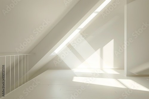 White Light Elegance: Angular Sunlight in Minimalist Loft Museum Design