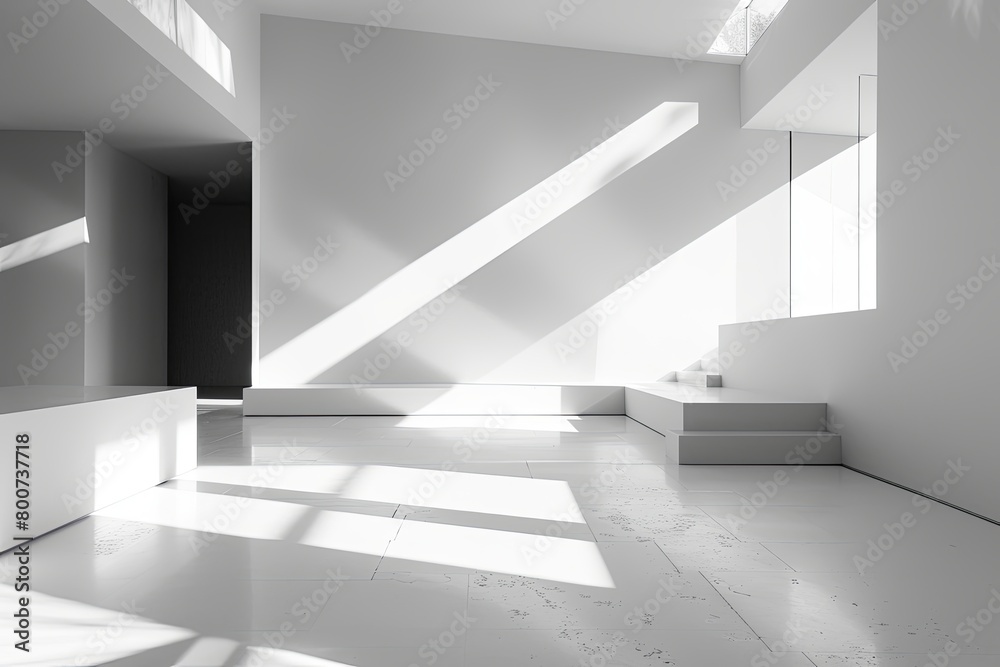 Light and Shadow Elegance: Modern White Gallery Space Design Light and Shadow Elegance: Modern White Gallery Space Design
