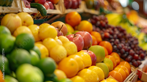 fresh organic fruits in the market  sustainable business 