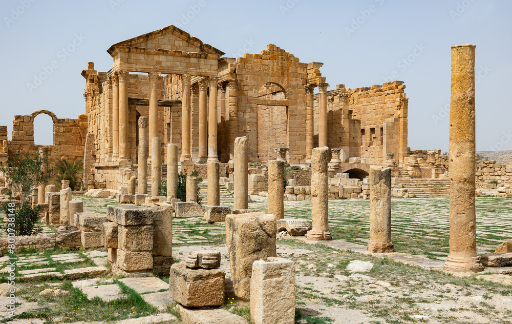 Capitoline - one of the best preserved Roman forum temples in northern-central Tunisia