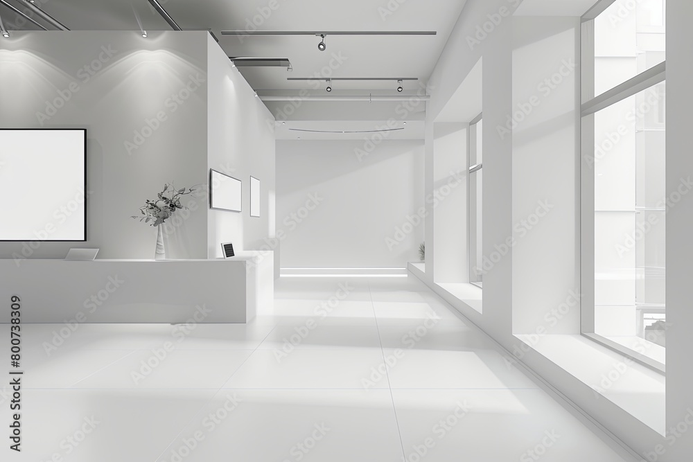 Space White: Modern Electronics Showcase in Minimalist Interior Concept