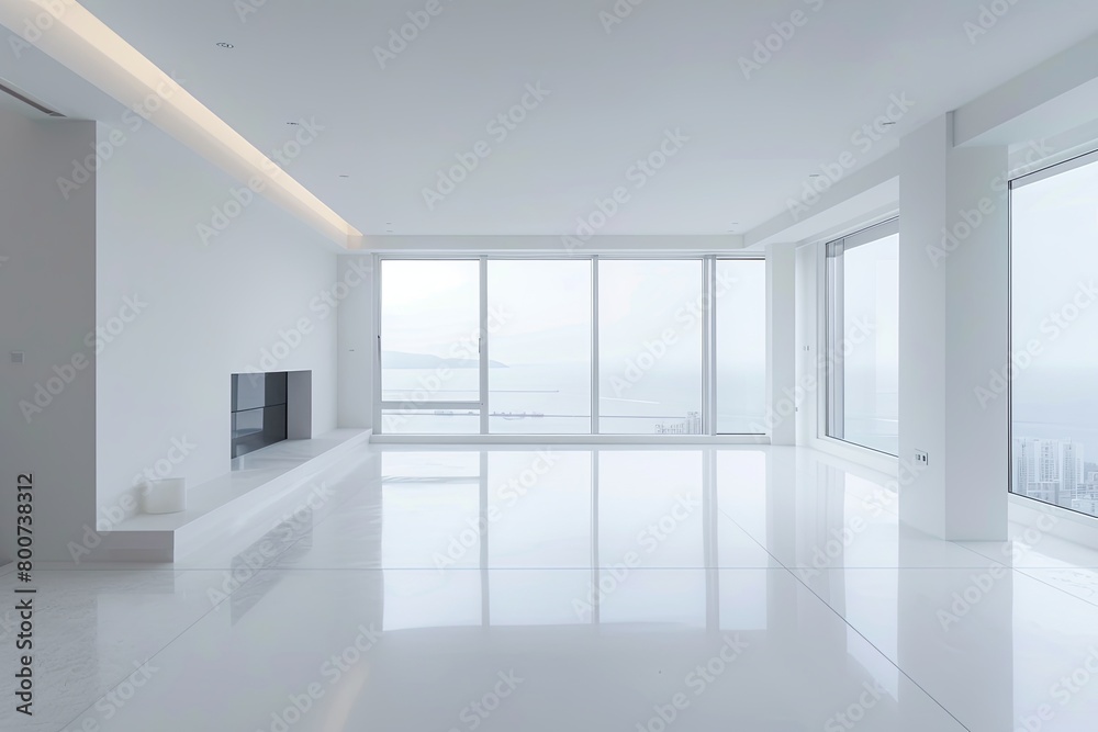 White Space Living: Architectural Minimalism with Floor-to-Ceiling Windows