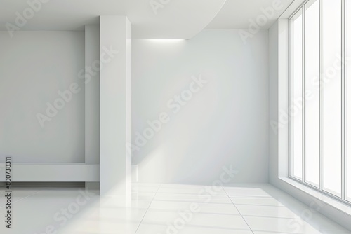 Minimalist White Room with Modern Electronics - Clean Background for Product Display