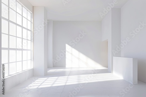 Contrast Light in White Interiors  Modern Space Studio Concept
