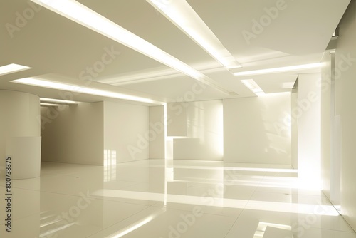 Minimalist Luxury Interior: Silhouette Lighting Design in White Space Gallery