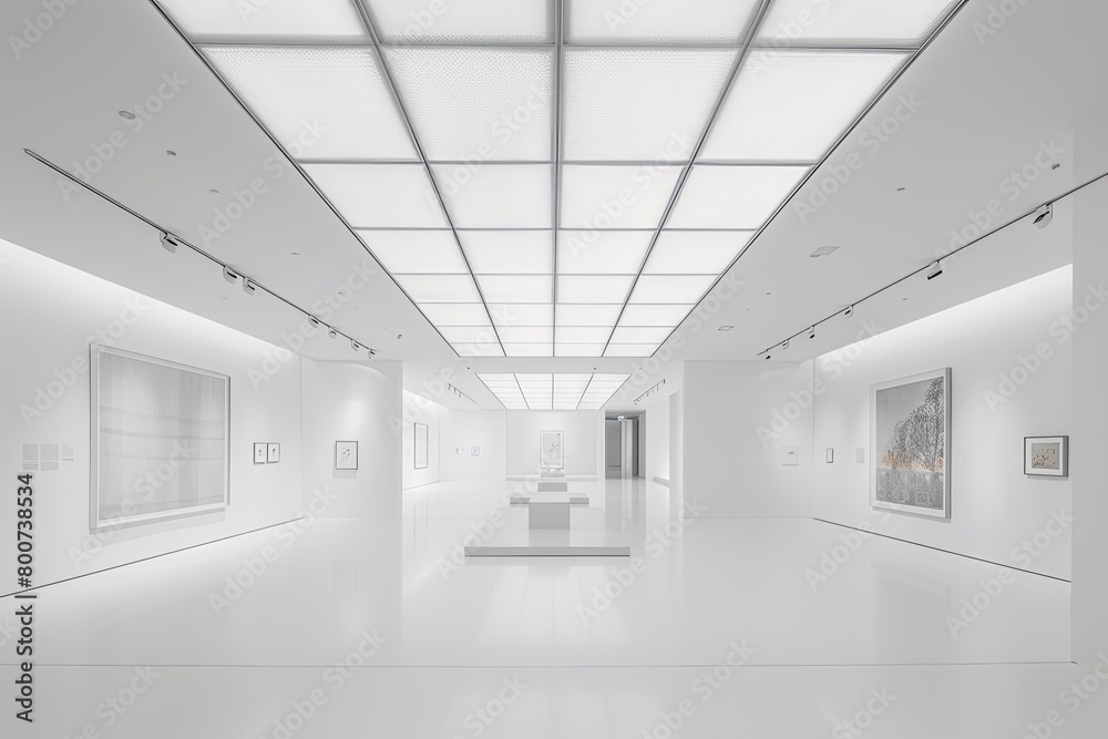 Minimalistic White Space: A Clean Architecture Concept for Art Display and Museum Gallery