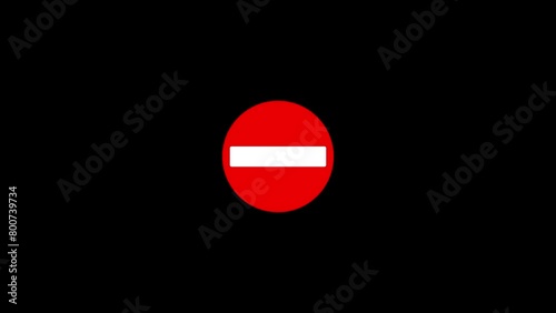 All types of vehicles are prohibited icon animated video.