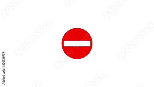 All types of vehicles are prohibited icon animated video.