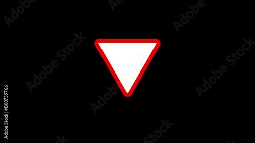 Give way icon animation video.