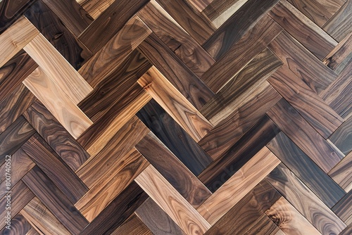Brown Shades Wonderland: Stunning Walnut Wood Planks with Varied Patterns and Tile Details