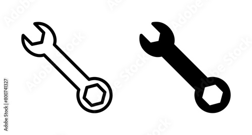 wrench icon vector isolated on white background. Wrench vector icon. Spanner symbol