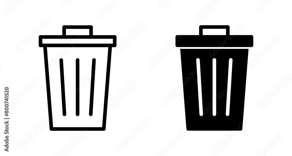Trash icon vector isolated on white background. trash can icon. Delete icon vector Trash icon vector isolated on white background. trash can icon. Delete icon vector
