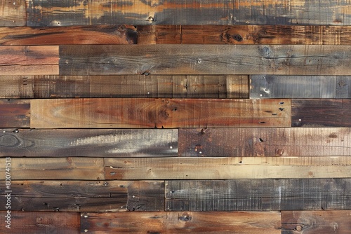 Varied Brown Shades Walnut Wood Planks: Rich Interior Visual Texture photo