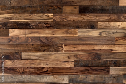 Walnut Wood Planks: Varied Brown Shades Texture Enhancement