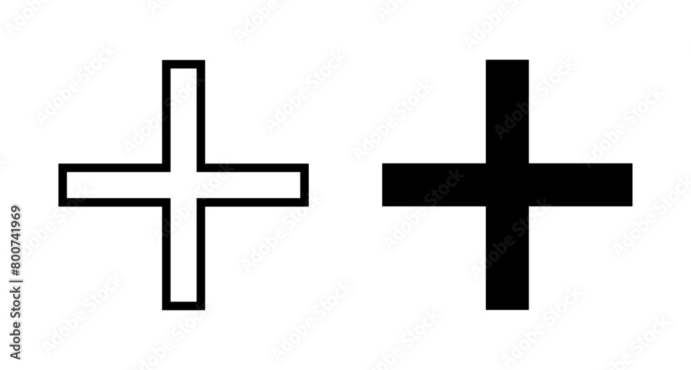 Plus Icon vector isolated on white background. Add plus icon. Addition sign. Medical Plus icon Plus Icon vector isolated on white background. Add plus icon. Addition sign. Medical Plus icon
