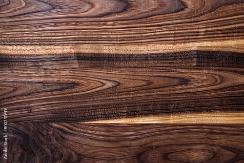 Horizontal Grain Walnut Wood Texture - Dark Oak Background for Elegant Furniture Surfaces