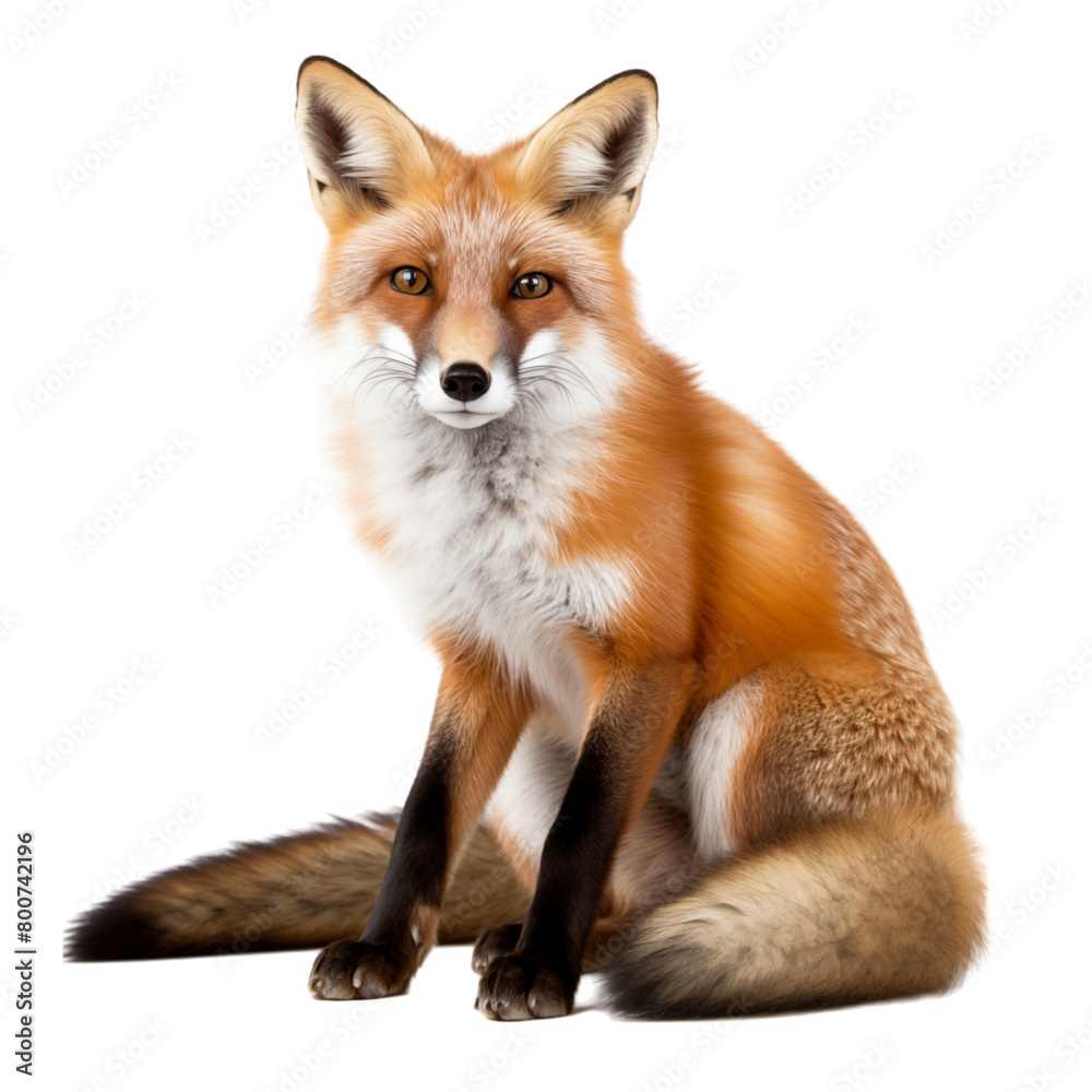 Fototapeta premium Fox isolated on transparent background