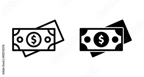 Money icon vector isolated on white background. Money vector icon. Dollar icon