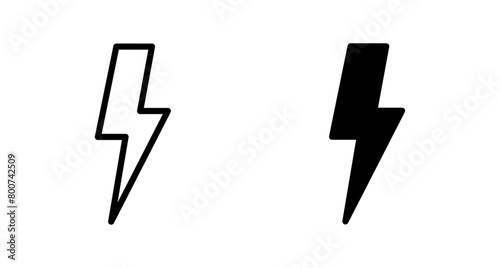Lightning icon vector isolated on white background. Bolt icon vector. Energy and thunder electric icon