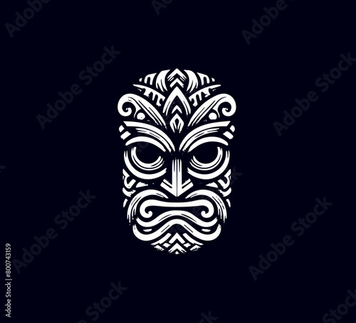 hawaiian tiki mask hand drawn vector