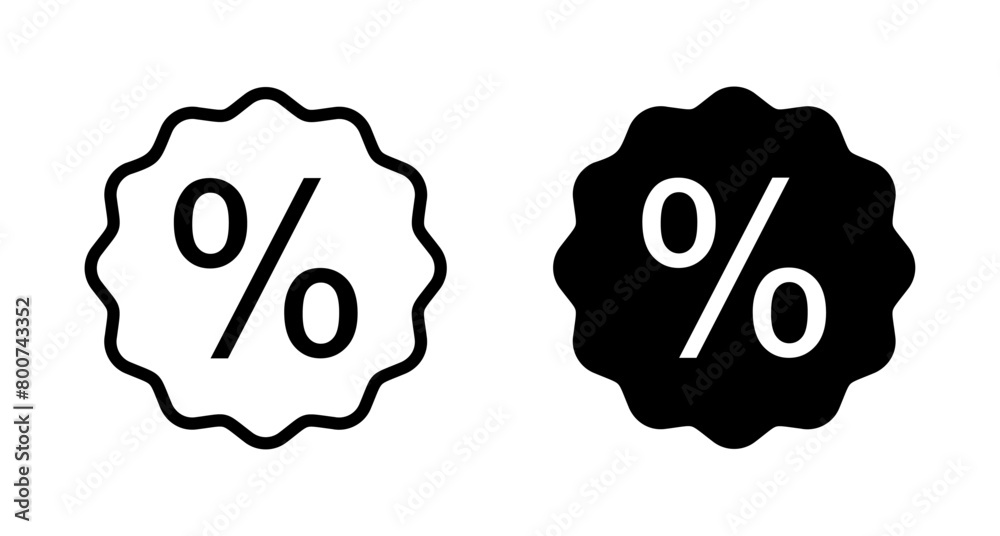 Discount icon vector isolated on white background. Discount tag icon. Discount icon vector isolated on white background. Discount tag icon.