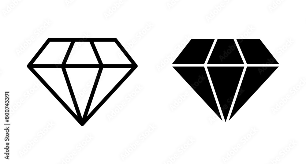 Diamond icon vector isolated on white background. Diamond vector icon. Gemstone symbol Diamond icon vector isolated on white background. Diamond vector icon. Gemstone symbol