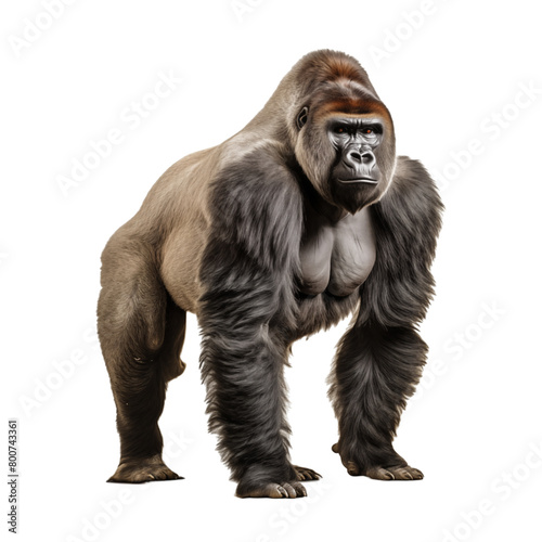 Silverback Gorilla isolated on transparent background