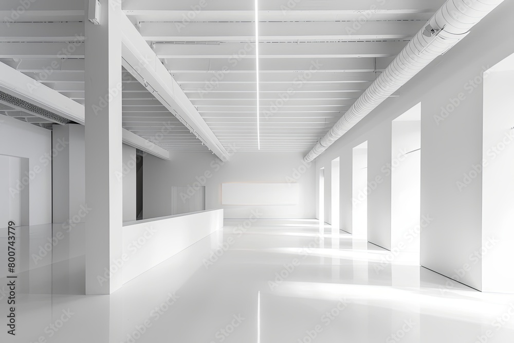 Obraz premium Minimalist White Interior Showcase: Elegant Gallery Design