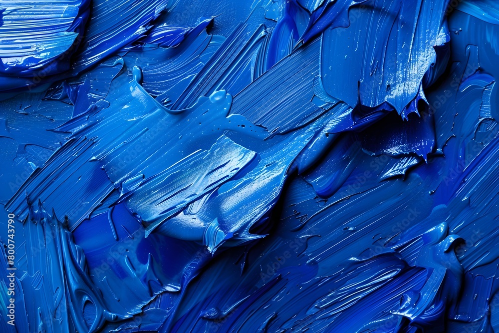 Cobalt Blue Splash: Expressive Acrylics on Rustic Backdrop