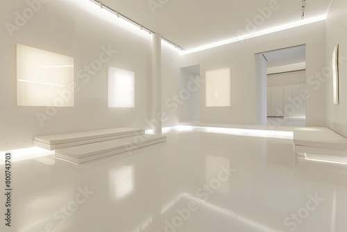 Minimalistic White Room Profile  Contemporary Design Living Space