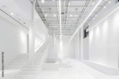 White Space Gallery: Illuminating Minimalist Architecture with Dramatic Spotlights