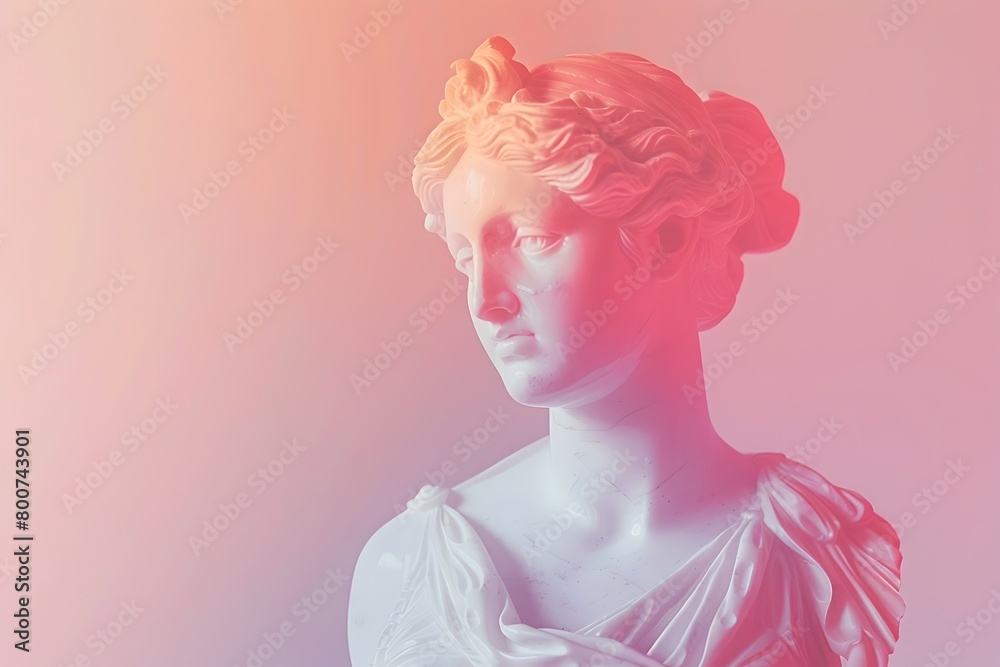 Coral Pastel Gradient Illuminated by a Warm Cinematic Light: Mesmerizing Digital Art