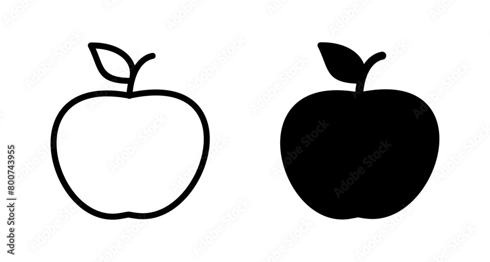 Apple icon vector isolated on white background. Apple vector icon.