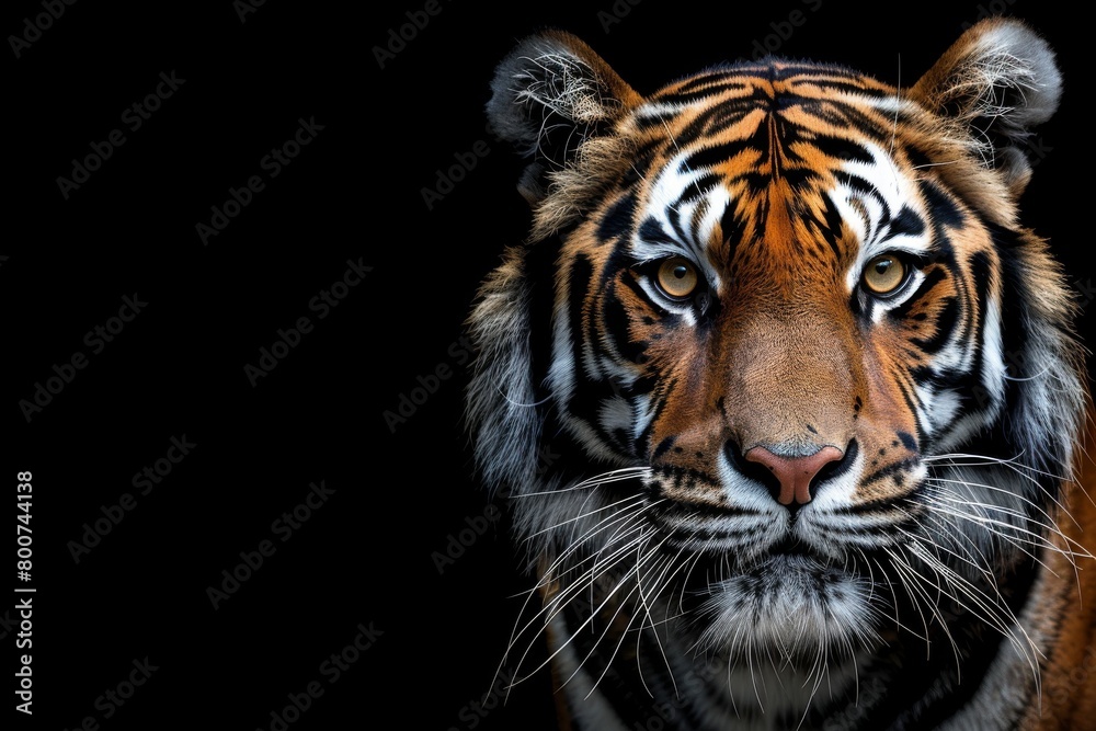 Tiger facing forward black Tiger facing forward black