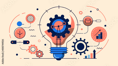 New Idea Concept Illustration: Vibrant Colors for Logic thinking and Creativity	
