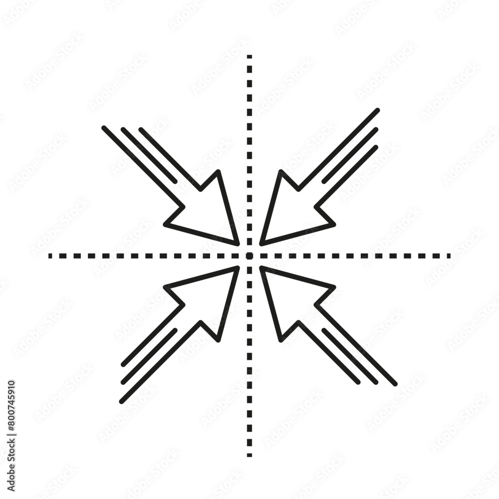Fototapeta premium Directional arrows vector. Expanding opportunities illustration. Growth dynamics concept. Diversification strategy symbol.