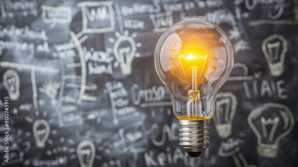 customer idea bulb with words handwritten on blackboard customer idea bulb with words handwritten on blackboard