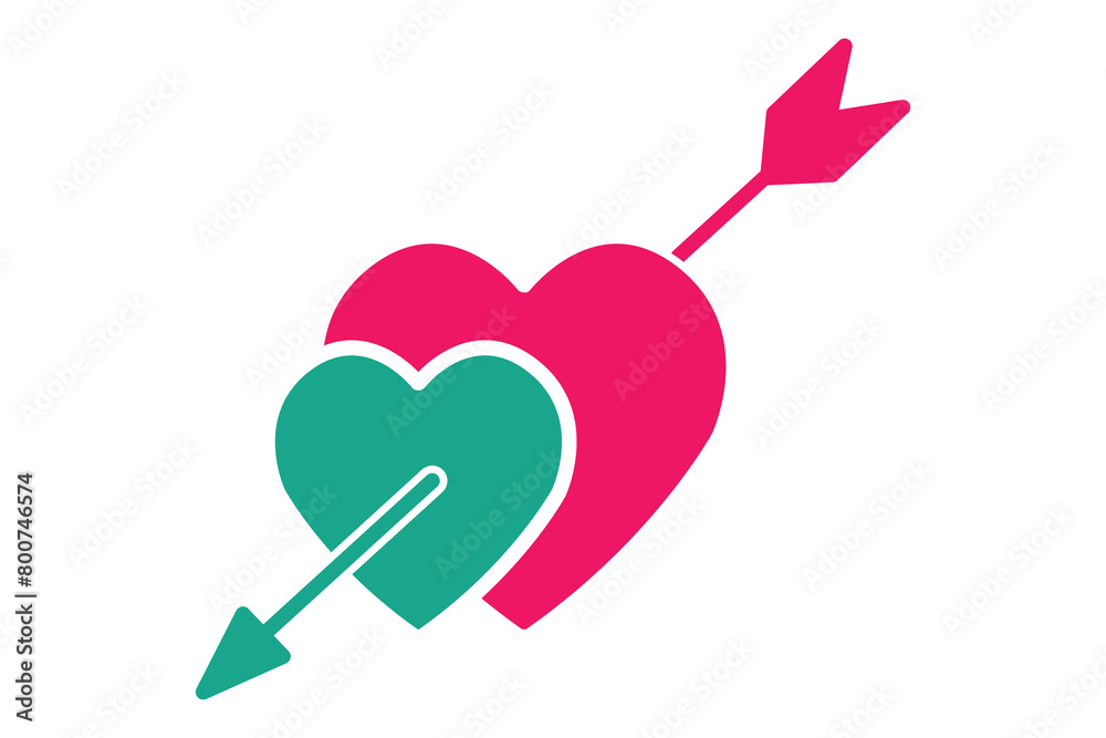cupid icon. heart with arrows. icon related to wedding, valentine day. solid icon style. wedding element illustration cupid icon. heart with arrows. icon related to wedding, valentine day. solid icon style. wedding element illustration