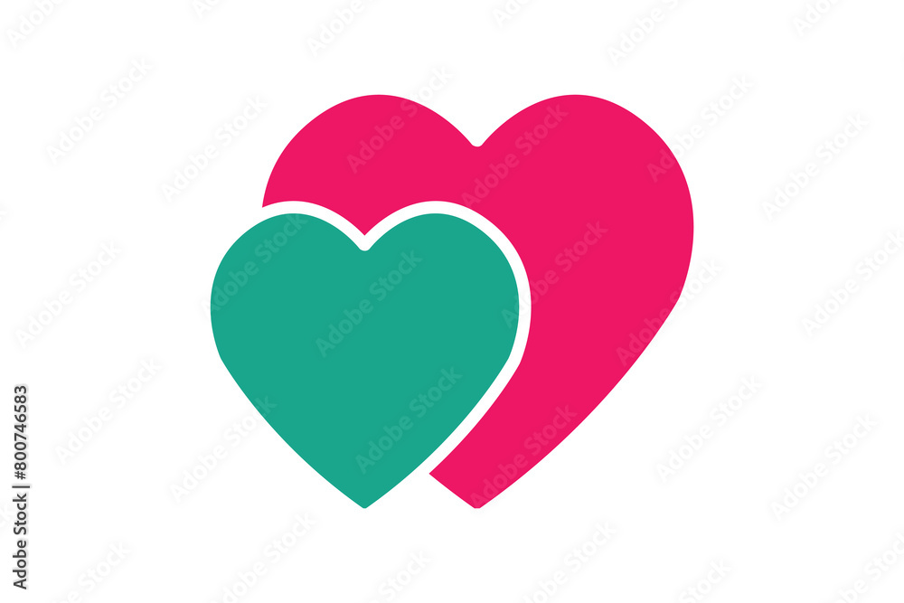 heart icon. two hearts. solid icon style. wedding element illustration heart icon. two hearts. solid icon style. wedding element illustration
