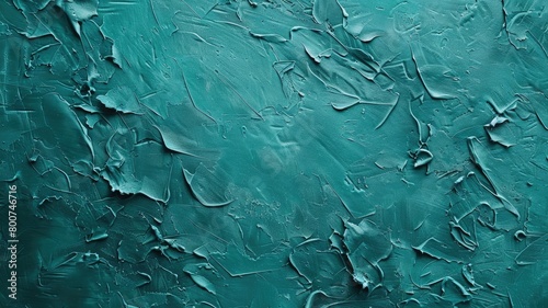 Textured turquoise paint strokes on surface