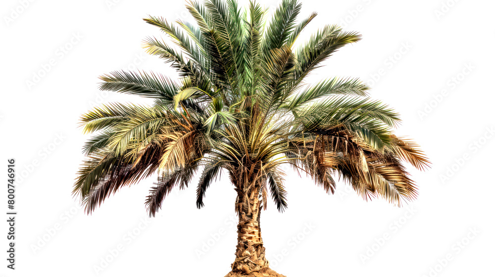 Obraz premium portrait tree palm isolated on white background