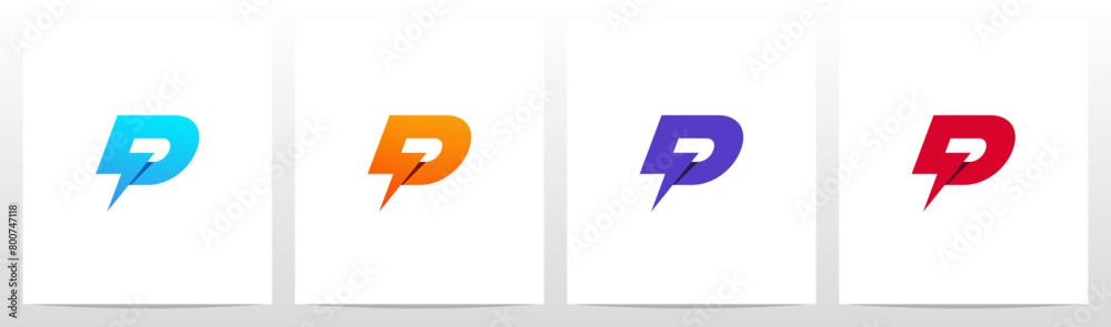 Lightning Thunderbolt Letter Initial Logo Design P Lightning Thunderbolt Letter Initial Logo Design P