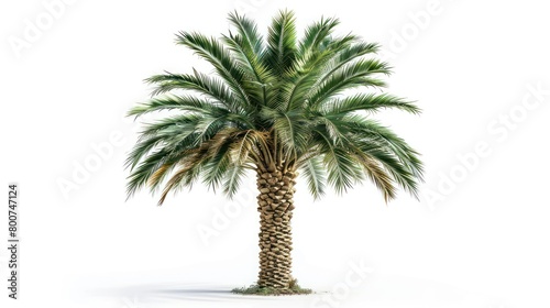 portrait tree palm isolated on white background