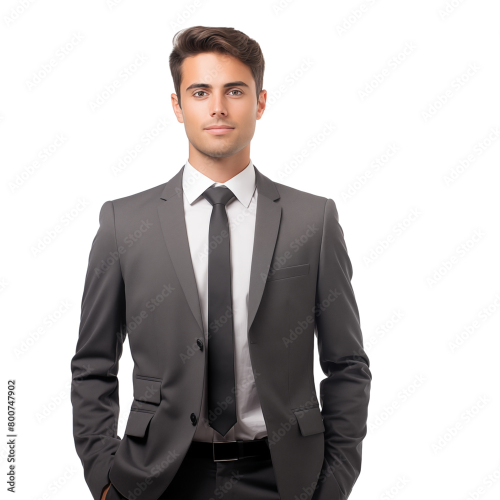 Young attractive business man isolated on transparent background Young attractive business man isolated on transparent background