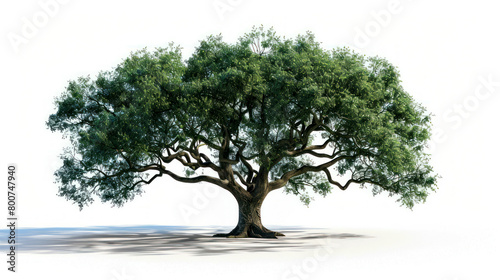 portrait tree oak isolated on white background