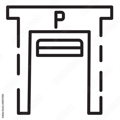Auto Car Garage Line Icon