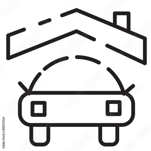 Car Garage Park Line Icon