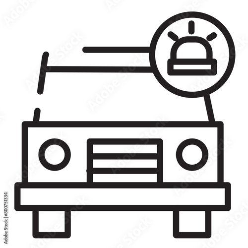 Car Park Sign Line Icon